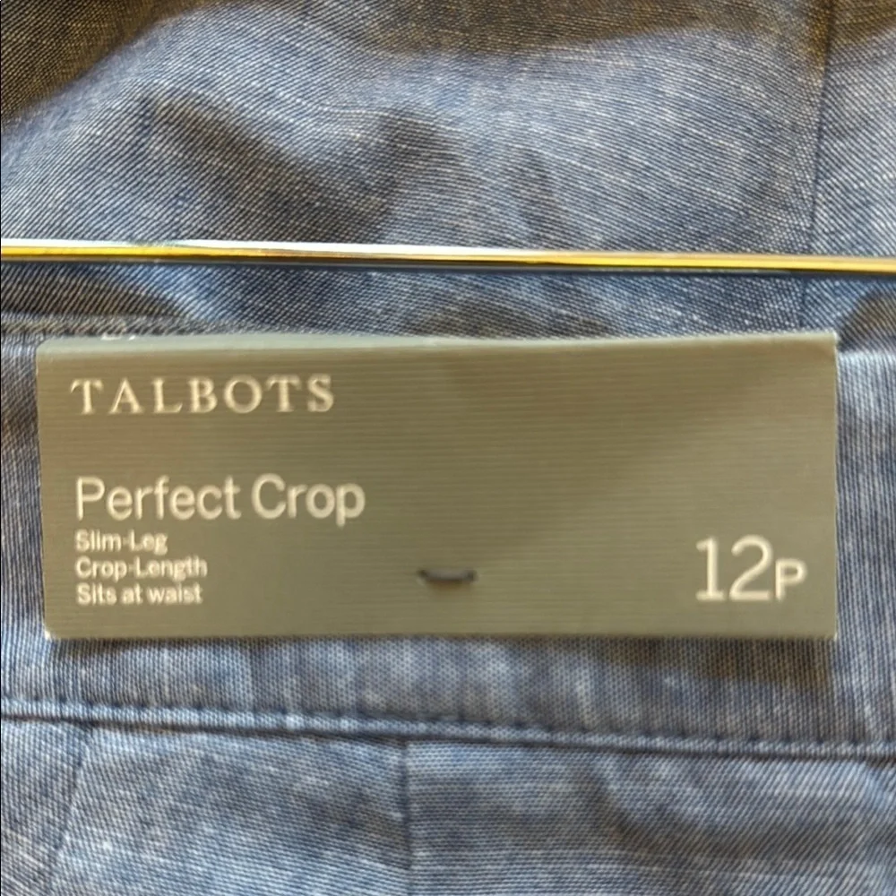 Talbots Blue 100% Cotton Perfect Cropped Ankle Pants #468